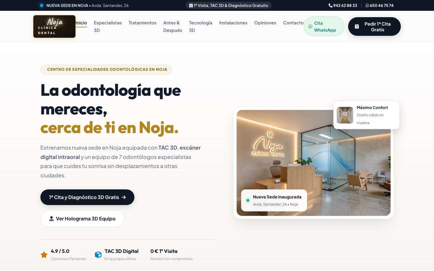 Web de Odontología familiar, clínica dental · cantabria