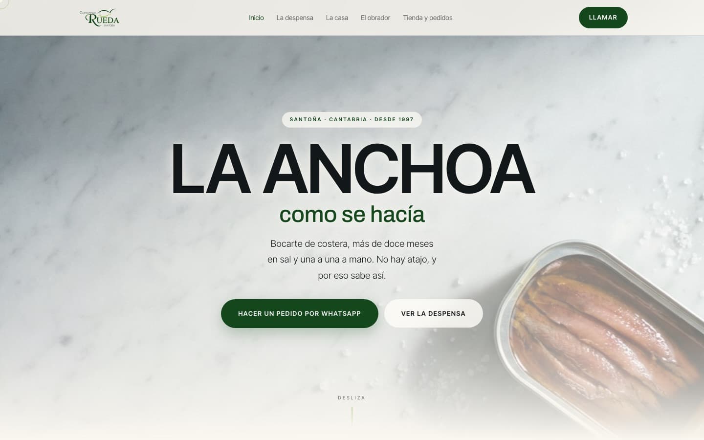 Web de Conservera, conservas artesanas · cantabria